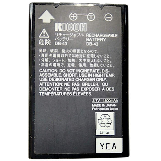 [DB-43]RICOH リコー Caplio RR30、G3、300G、G4、400Gwide、RX、GX シリーズ 他 バッテリーセル交換