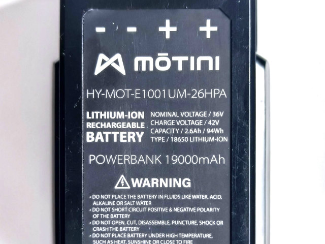 [HY-MOT-E1001UM-26HPA]MOTINI フル電動自転車 36V2.6Ahリチウム バッテリーセル交換