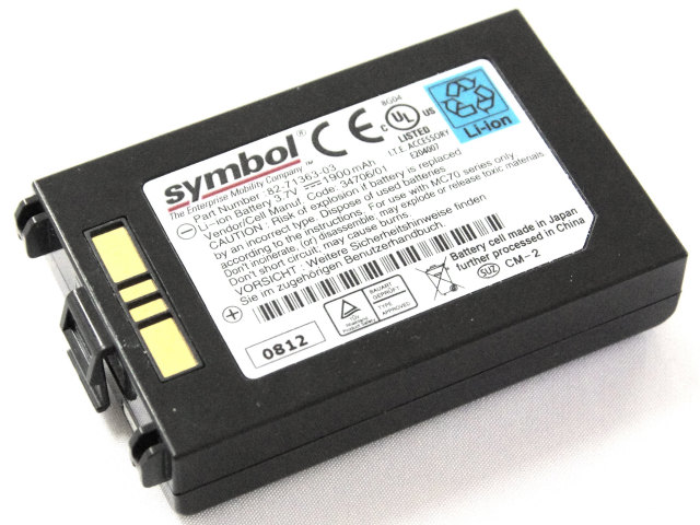[Symbol 82-71363-03、BTRY-MC7XEAB00]バーコードスキャナー他バッテリーセル交換