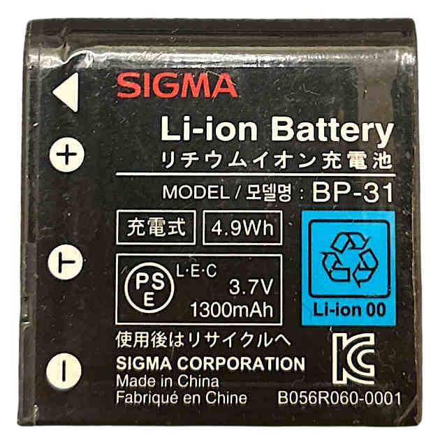 [BP-31]シグマ SIGMA デジタルカメラ DP1s DP1 DP2 シリーズ 他 バッテリーセル交換