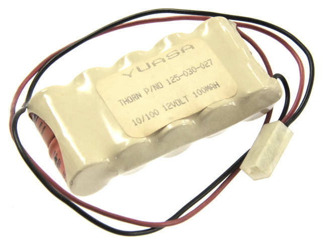 [YUASA THORN P/NO 125-030-027 10/100 12VOLT 100MAH]能美防災 非常灯電池 産業用照明 誘導非常灯 住設警報機器 バッテリーセル交換